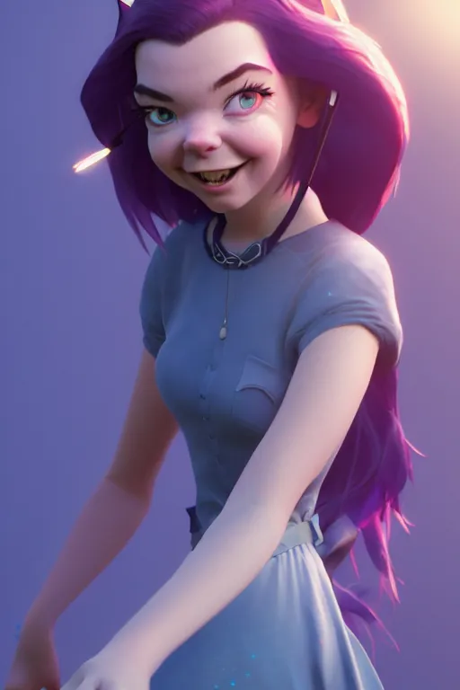 Image similar to anya taylor joy as a catgirl making silly selfies, pixar, volumetric lighting, epic composition, hyper detailed, ultra realistic, sharp focus, octane render, volumetric, ray tracing, artstation trending, cgsociety, sense of awe, 4 k