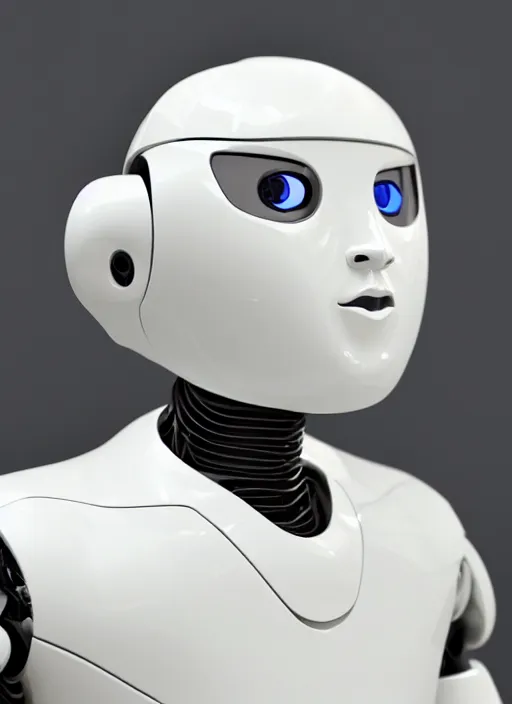 Prompt: 'futuristic white ceramic humanoid robot male'