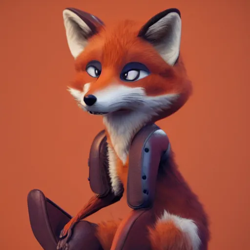 Image similar to an anthropomorphic fox wearing a t-shirt and leans, sitting on a couch, art, artstation, very coherent symmetrical artwork, highly detailed, realistic, octane render