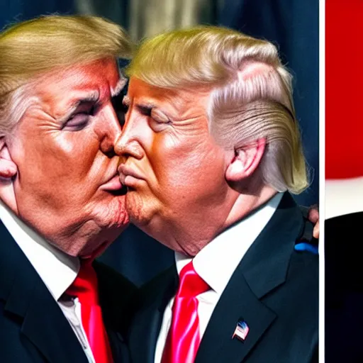 Image similar to obama kissing donald trump