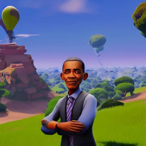 Prompt: barack obama as a fortnite skin