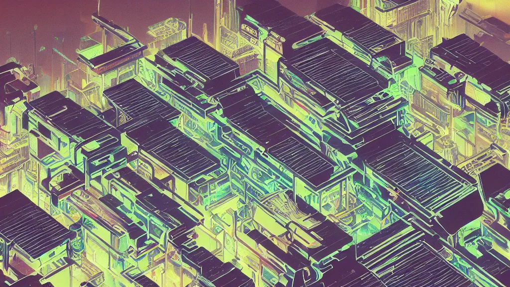 Image similar to very detailed and perfectly readable fine and soft relevant out of lines soft edges painting, we see a futuristic punk solar city, nice lighting, perfect readability