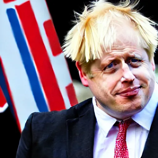 Prompt: boris johnson dressed as a greased piglet