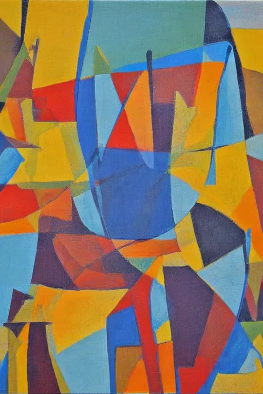 Image similar to mid century modern art on canvas by bernard simunovic