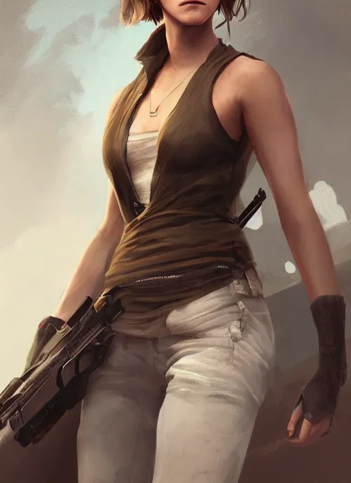 Image similar to highly detailed full body portrait of emma watson gta 5 art, seductive, unreal engine, fantasy art by greg rutkowski