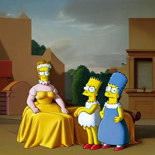 Image similar to the simpsons by jacques - louis david