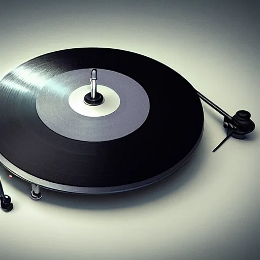 Image similar to a turntable with a needle on top of it, a low poly render by tim biskup, featured on polycount, computer art, sketchfab, rendered in maya, voxel art