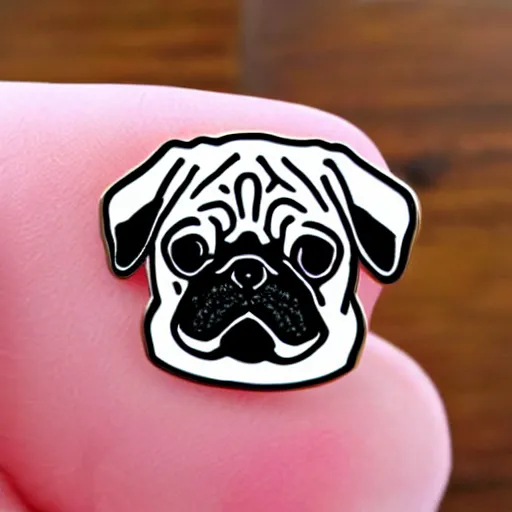 Image similar to cute pug enamel pin design