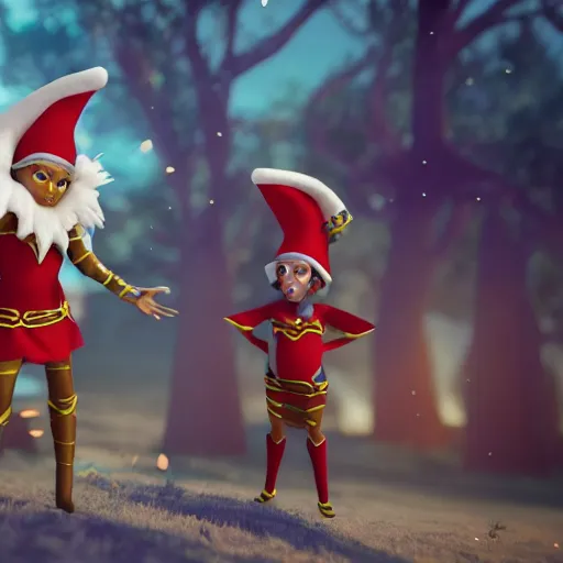 Image similar to beautiful afroame elf, clash royal style characters, unreal engine 5, octane render, detailed, cinematografic, cinema 4 d