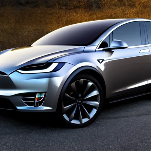Image similar to high res Tesla model X with the Falcon Windows open, 4k photography