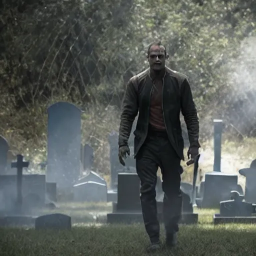 Prompt: a skrull graveyard marvel studios film still