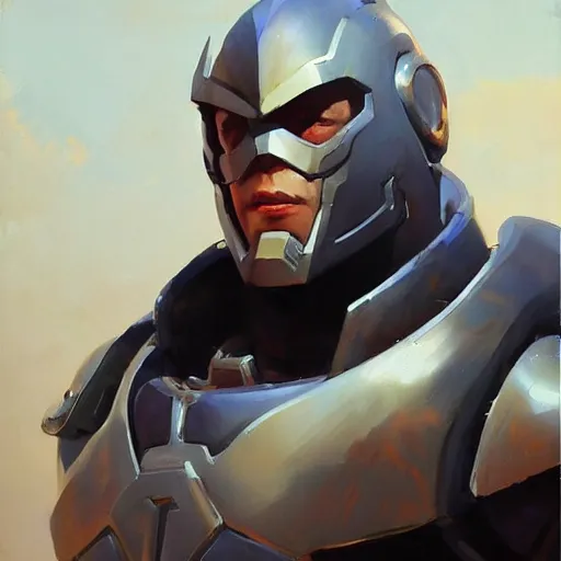 Image similar to greg manchess portrait painting of armored superman as overwatch character, medium shot, asymmetrical, profile picture, organic painting, sunny day, matte painting, bold shapes, hard edges, street art, trending on artstation, by huang guangjian and gil elvgren and sachin teng