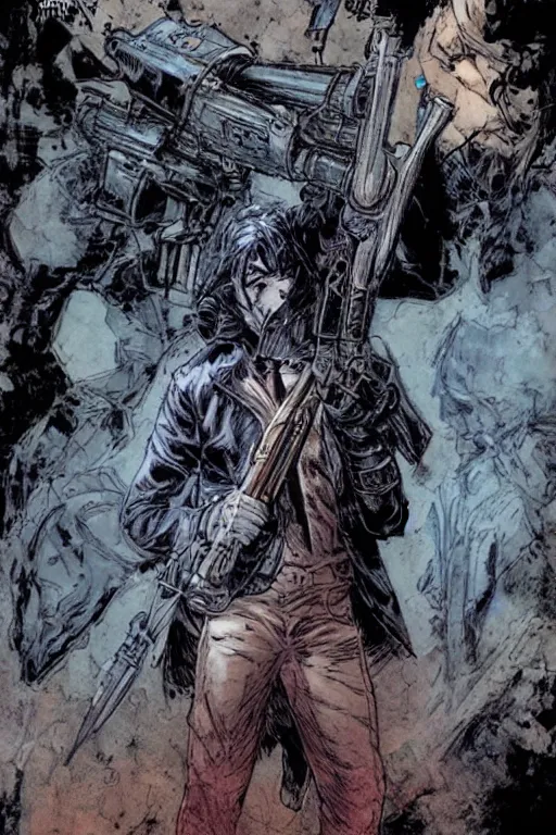 Image similar to gunslinger by neal adams and akihiko yoshida