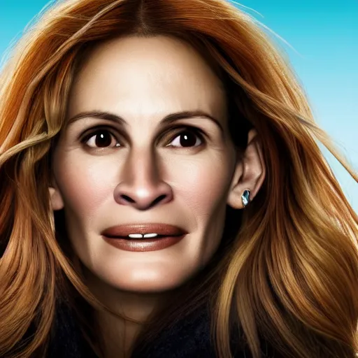 Image similar to close up portrait julia roberts as nezuko from demon slayer, 8 k