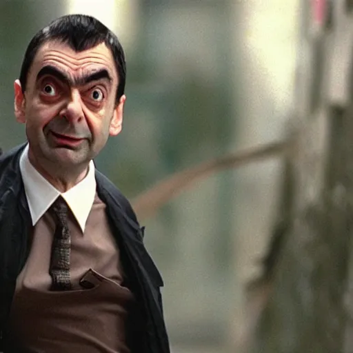 Image similar to mr bean in the matrix