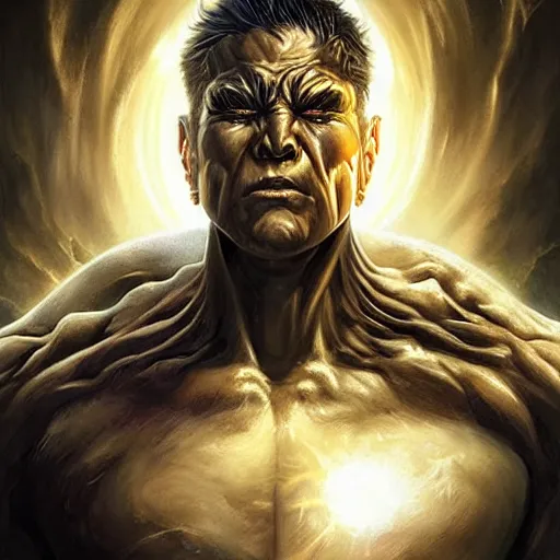 Prompt: stygian ultra realistic upper body portrait of a herculean hulking erebus, the god of darkness and shadow, solar eclipse, digital art by artgerm and karol bak