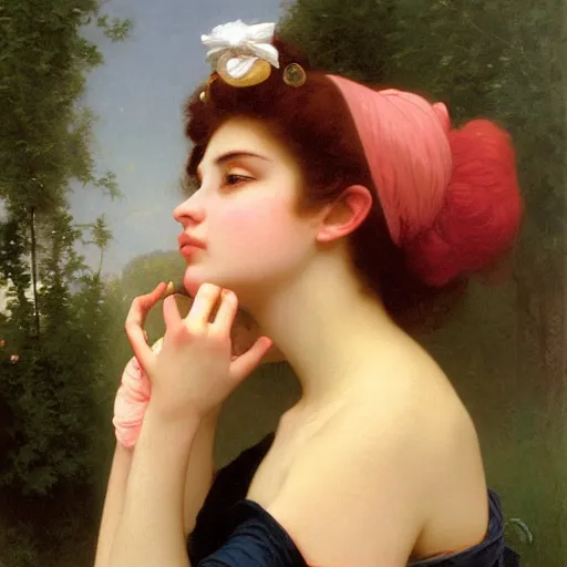 Prompt: princess peach angry by William-Adolphe Bouguereau