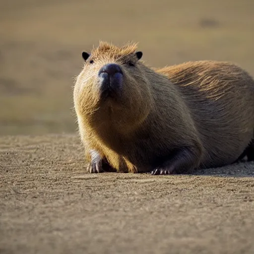 Prompt: capybara with a gun