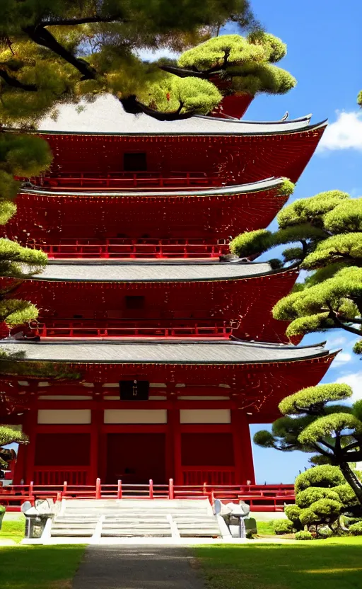 Prompt: infinite tall japanese temple 4 k