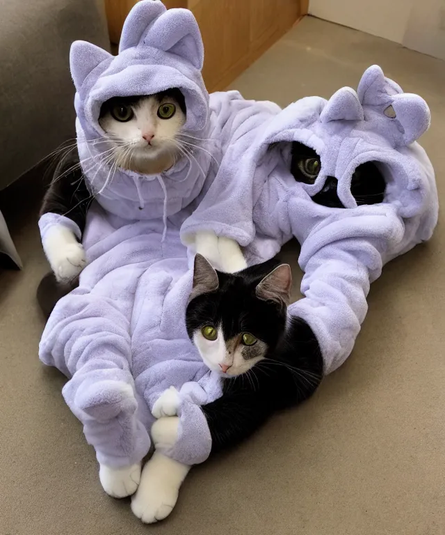 Prompt: a cat wearing a kigurumi