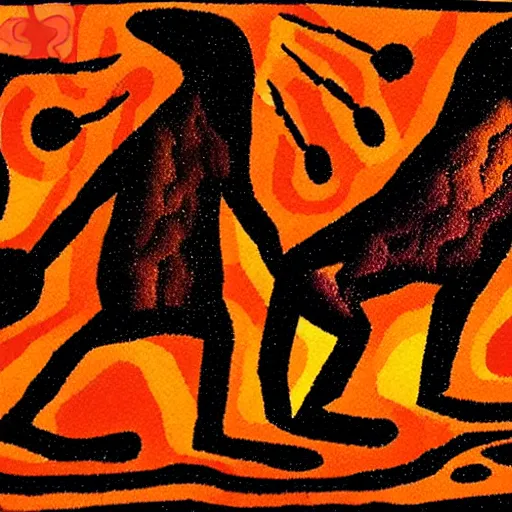 Image similar to psychedelic trip, paleolithic cave painting