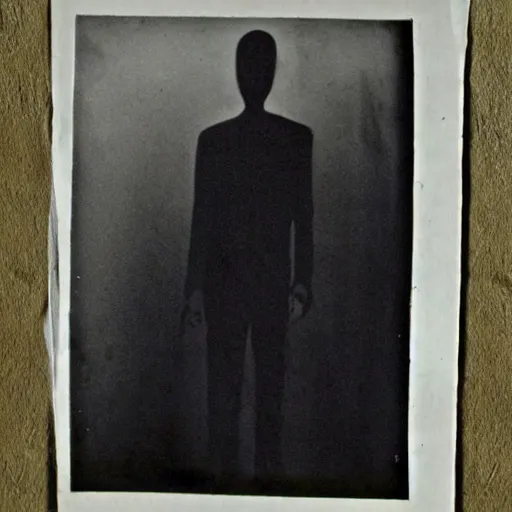 Image similar to creepy scary horror terror dream dark mezzotint slender man old photograph cursed