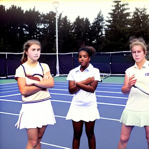 Image similar to ray lewis coaching high school girls tennis, promotional photograph