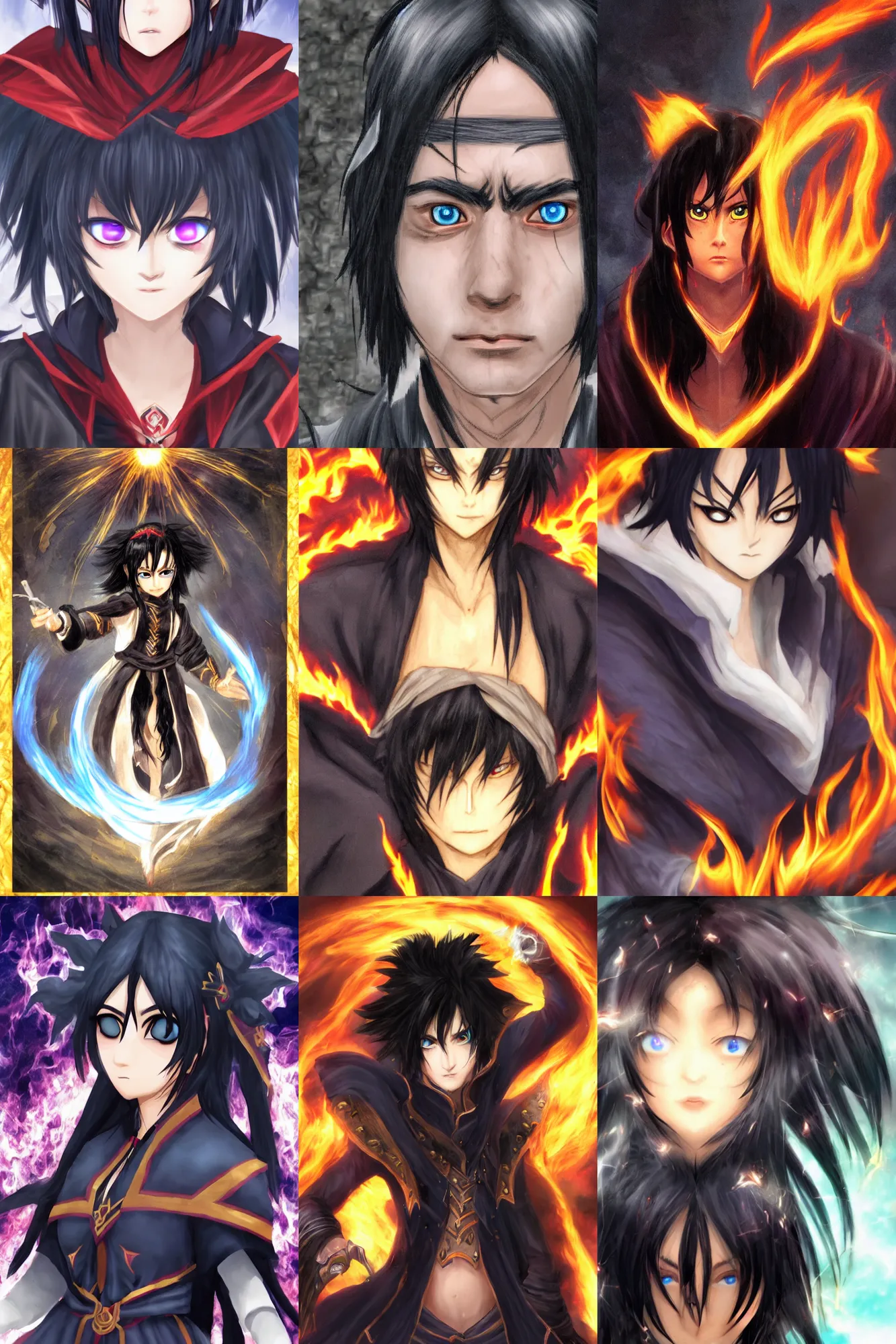 black hair mage with burning eyes | Stable Diffusion | OpenArt