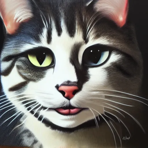 Prompt: painting of a cat, 8 k