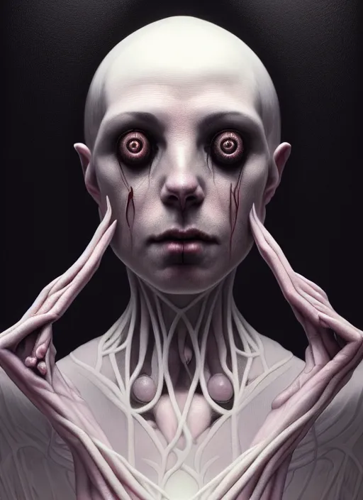 Image similar to symmetry!! stunning portrait of a victorian era person, lovecraftian horror, gothic horror, cinematic lighting, digital art, winning award masterpiece, fantastically beautiful, aesthetically inspired by wayne barlowe and gerald brom, trending on artstation, art by greg rutkowski, octane render, 8 k