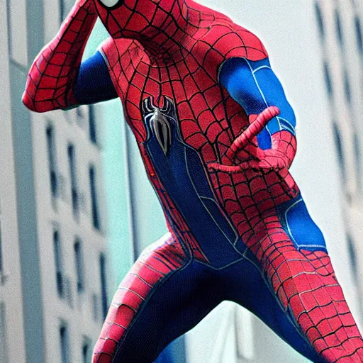 Image similar to luciano pavarotti as spiderman, highly detailed, 8 k