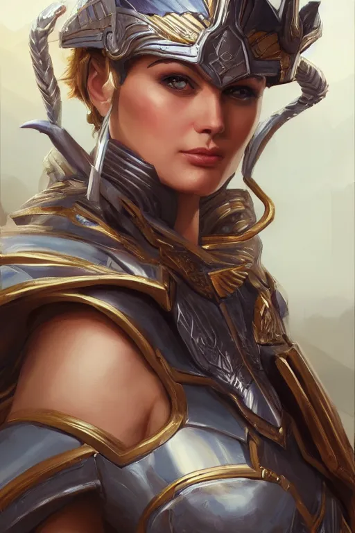 Image similar to amazon valkyrie athena, d & d, fantasy, portrait, highly detailed, headshot, digital painting, trending on artstation, concept art, sharp focus, illustration, art by artgerm and greg rutkowski and magali villeneuve