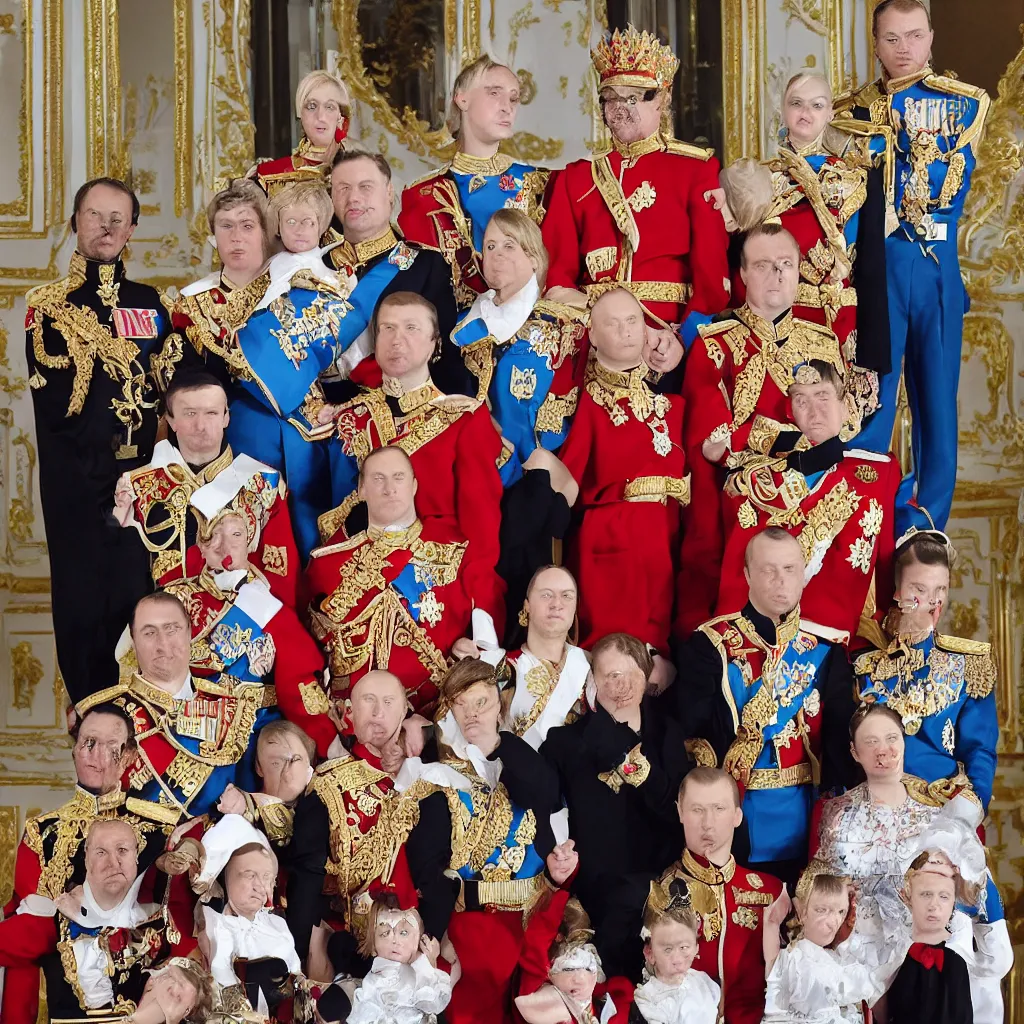 Prompt: The Russian royal family dressed as Tatu residents