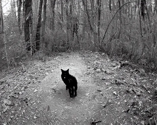 Image similar to photo of standing werewolf monster caught on a trail cam