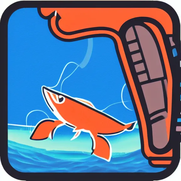 Prompt: icon for mobile fishing app