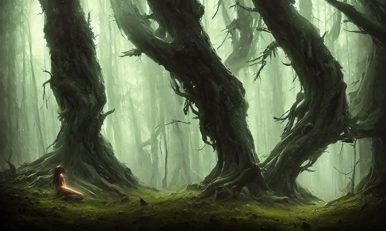 Image similar to soul of forest, by Greg Rutkowski