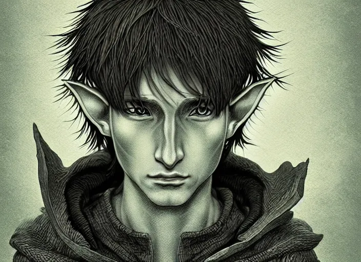 Prompt: anime portrait of a fantasy elf, Mads Berg, Karolis Strautniekas, stippled light, editorial illustration, detailed,fine texture, textured, matte print