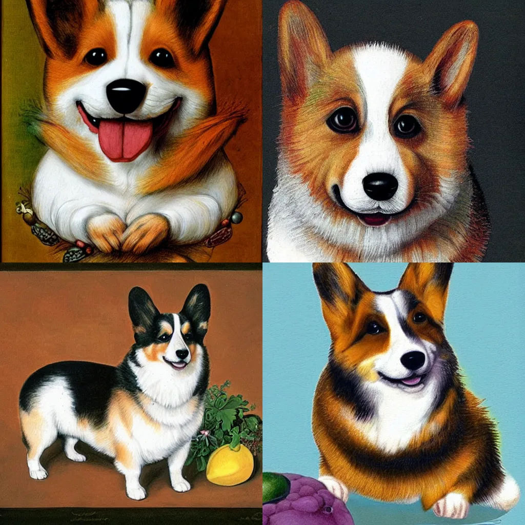 Prompt: cute corgi, by arcimboldo