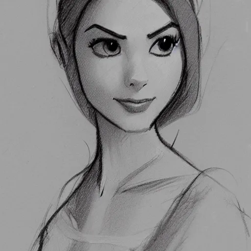 Image similar to milt kahl sketch of victoria justice as princess padme from star wars episode 3