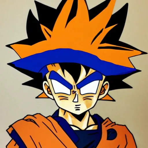 Image similar to die cut sticker, goku with a strawhat, splatter paint