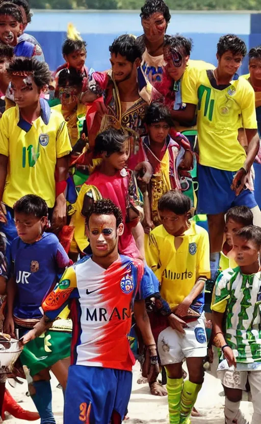 Image similar to neymar jr. with muori face tribals