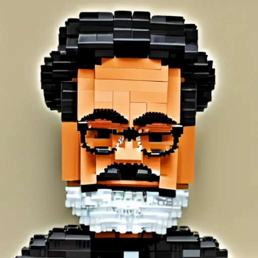 Image similar to the philosopher Edmund Husserl made out of Legos, photo realistic