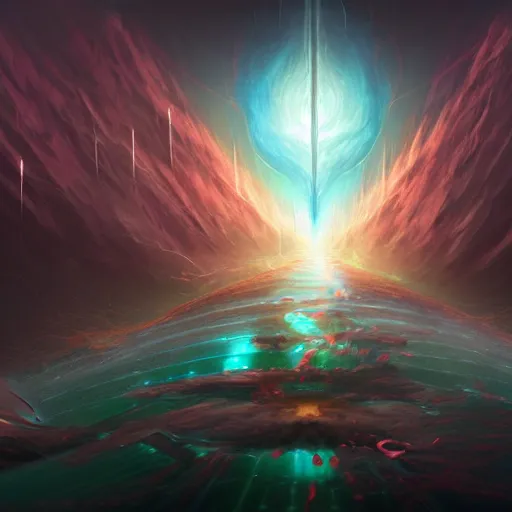 Image similar to concept art for the last imperfect physical life - form seconds before the universe is again in rapturous divine perfect unity!! religious!, final victory of order over disorder!! final defeat of entropy! last act of the universe! digital painting, artstation, smooth, sharp focus