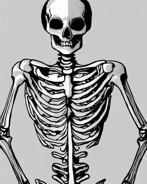 Prompt: skeleton man sees through his plan with his skeleton eye