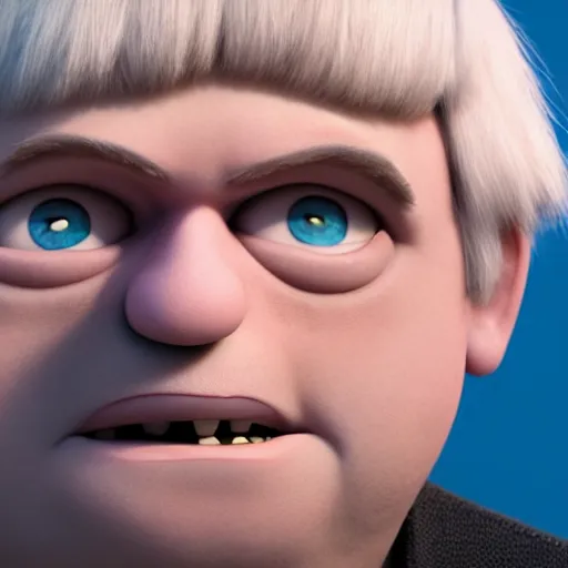 Prompt: Boris Johnson as Gru in Despicable Me, artistic, 8k, octane render, pixar, minions