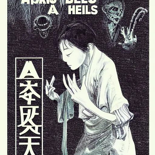 Prompt: a dream of a Japanese horror monster by HG Wells