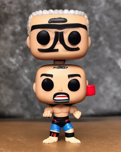 Image similar to Wrestler Funko Pop. Photographic, photography