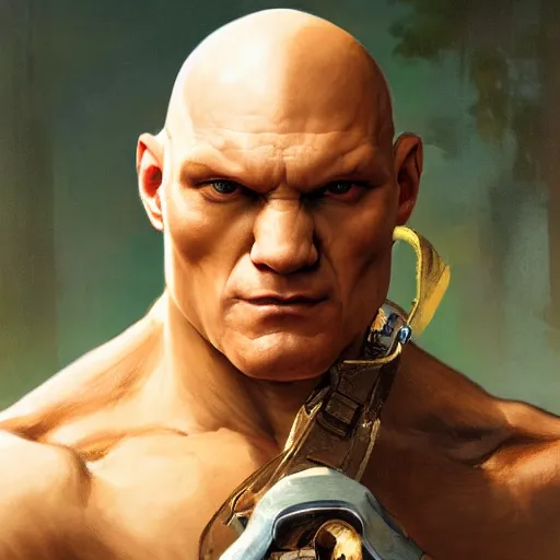 Image similar to anthony carrigan as sagat from street fighter, 4 k, ultra realistic, detailed focused art by artgerm and greg rutkowski and alphonse mucha