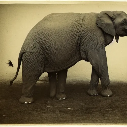 Image similar to John Merrick riding an elephant