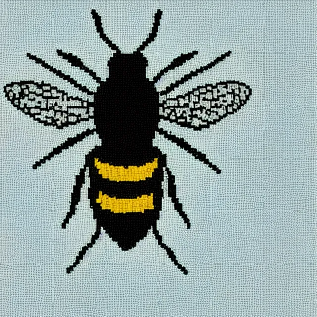 Image similar to bee, pixelated, flying